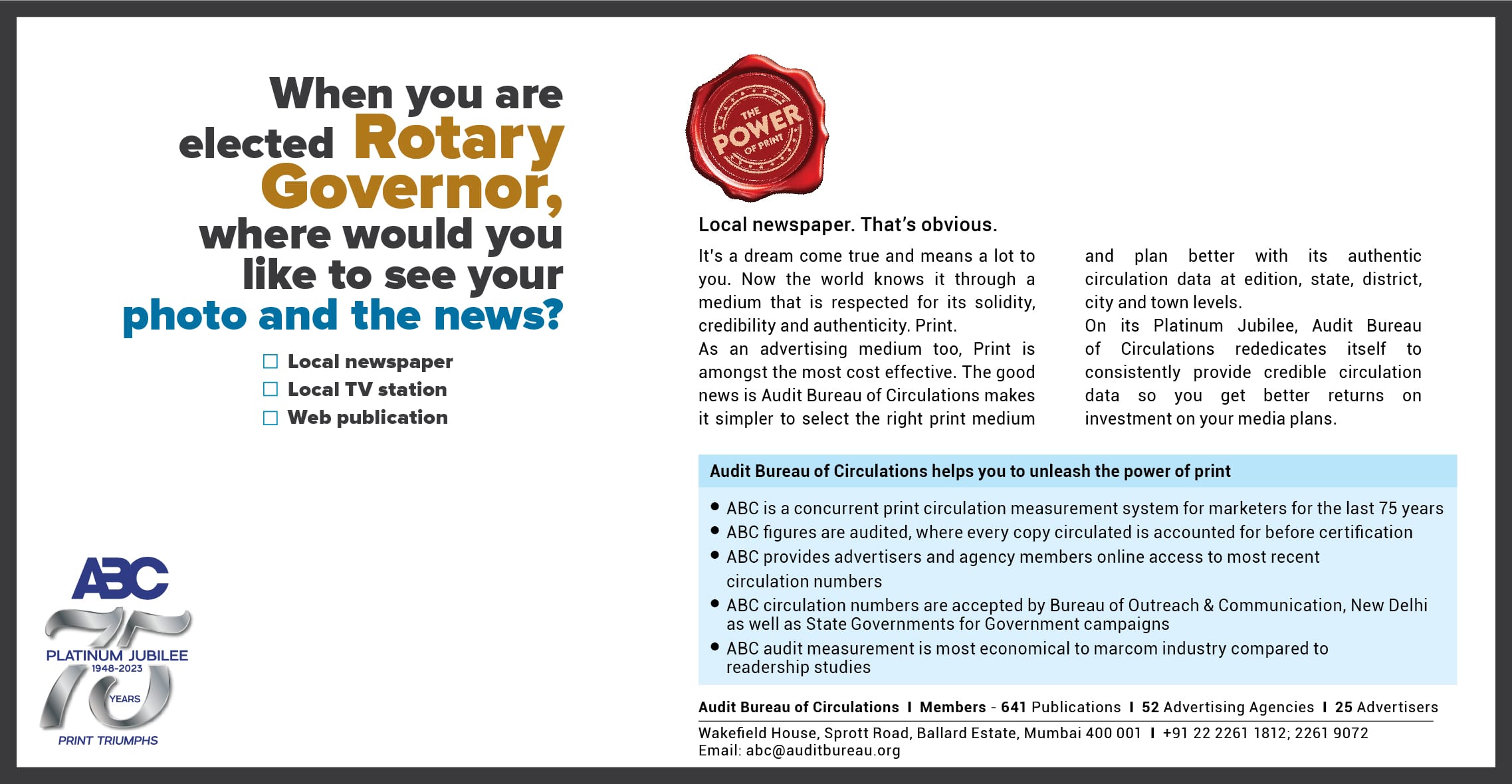 Audit Bureau of Circulations - the power of print
