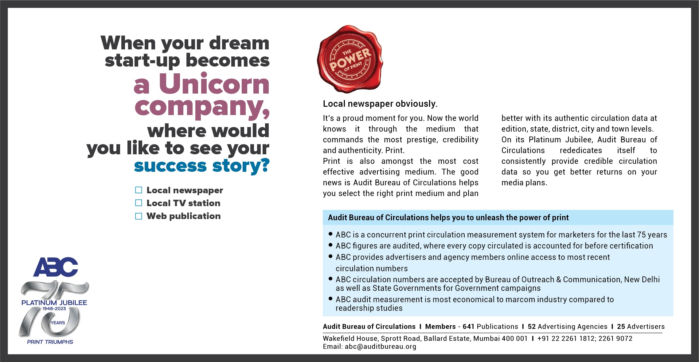 Audit Bureau of Circulations - the power of print